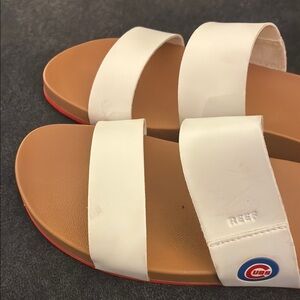 Reef White and Tan Minimalist Sandals Chicago Cubs
